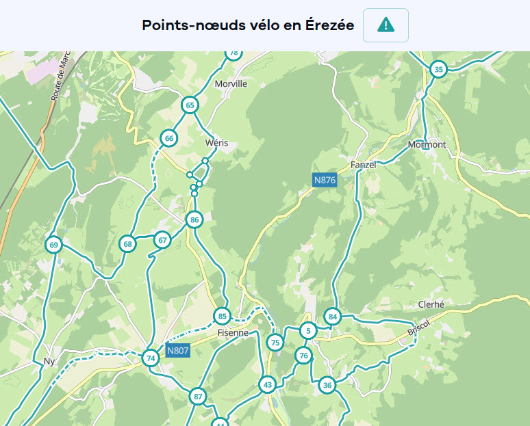 Points-nœuds vélo en Érezée